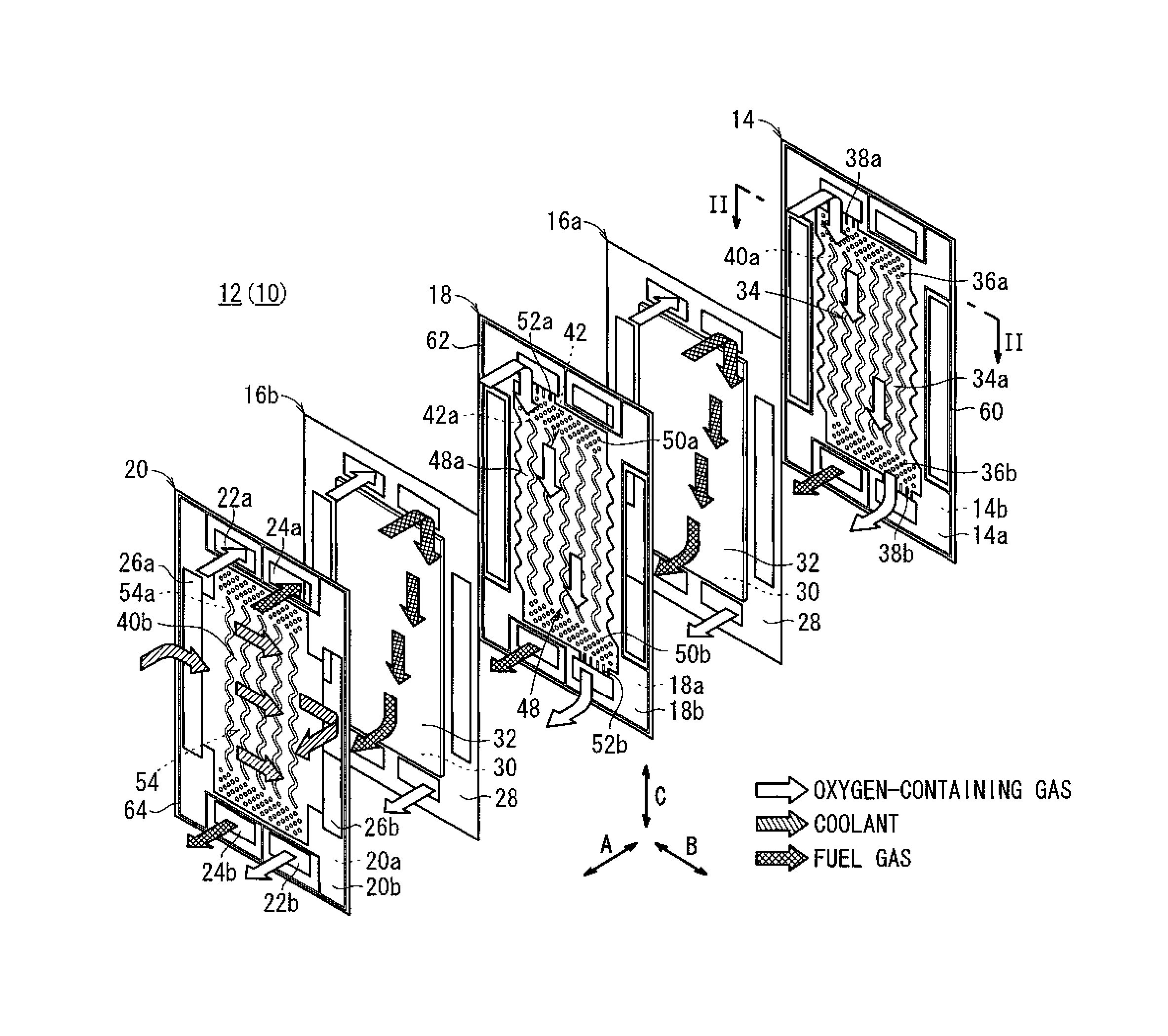 Fuel cell separators capable of suppressing variation in pressure loss