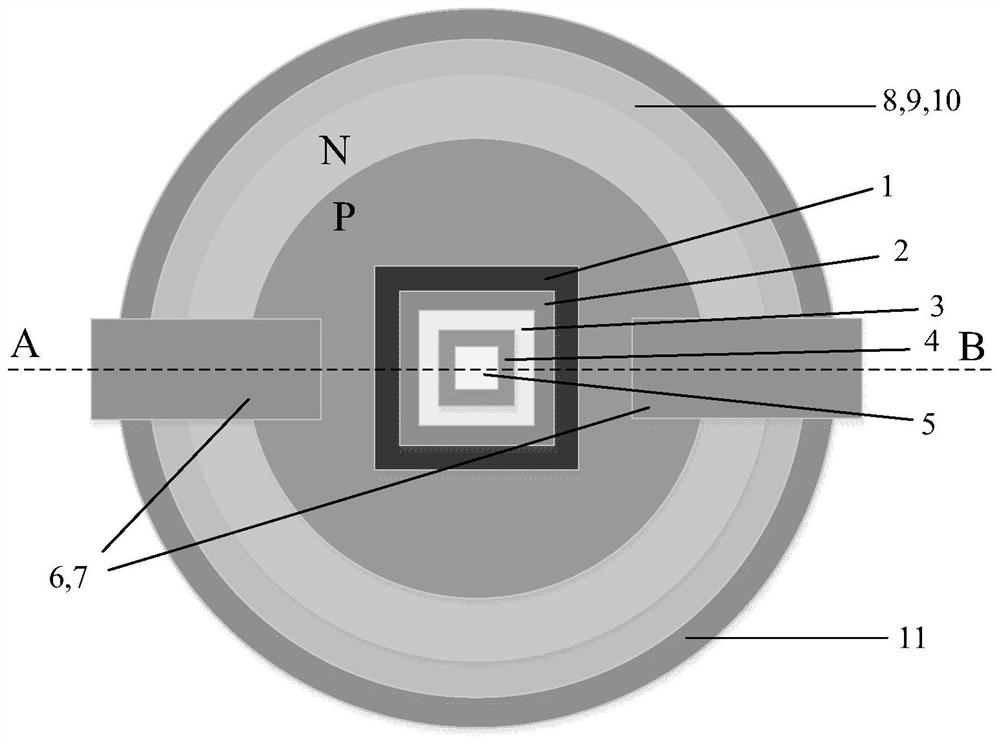 Single photon avalanche diode detector with echelle grating structure and manufacturing method