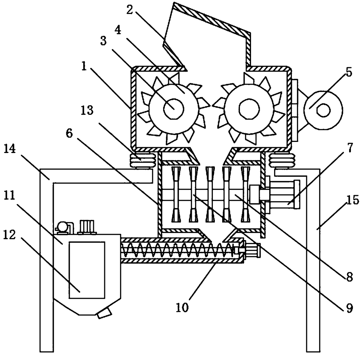 Construction garbage crushing device