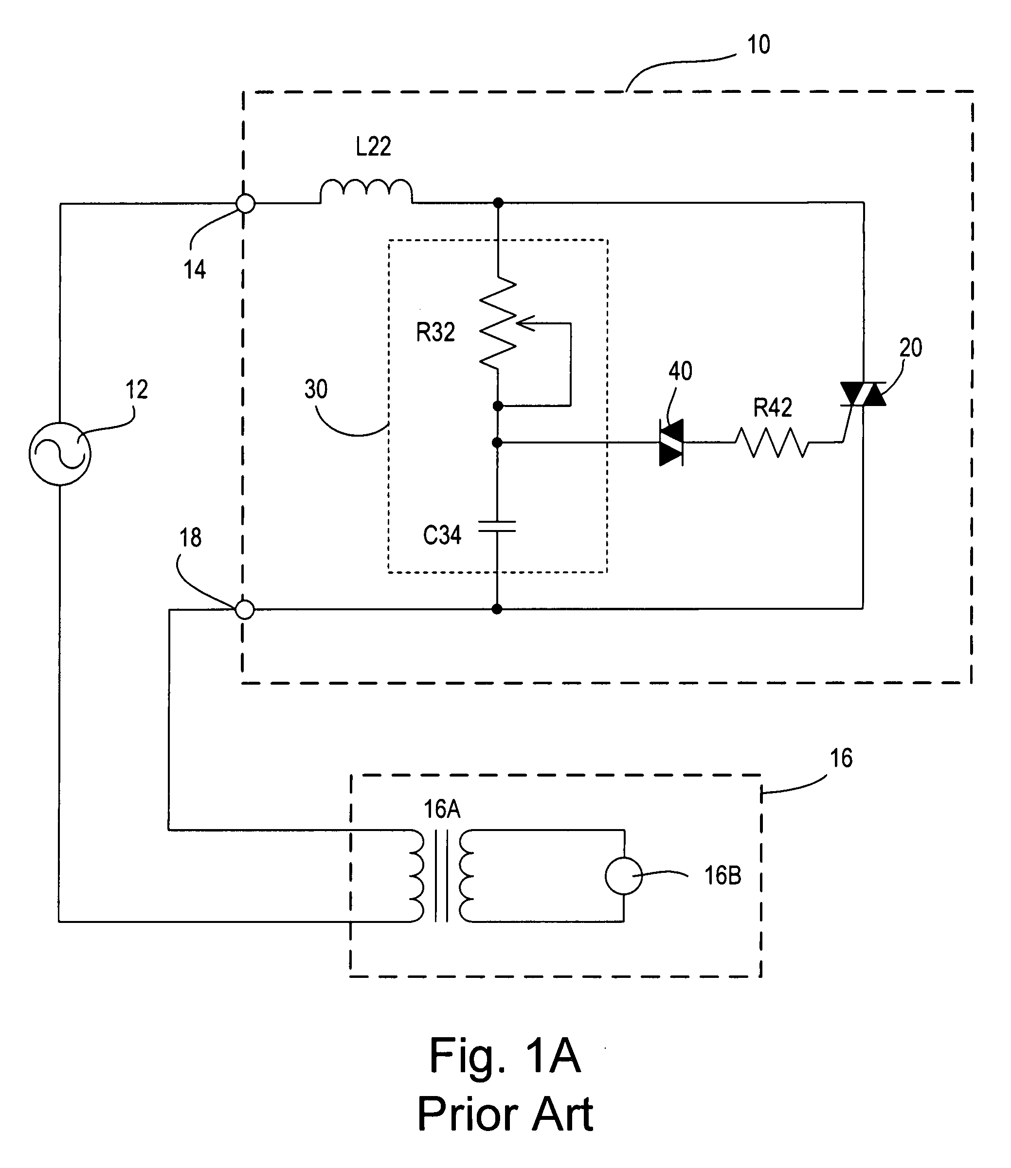 Dimmer for preventing asymmetric current flow through an unloaded magnetic low-voltage transformer