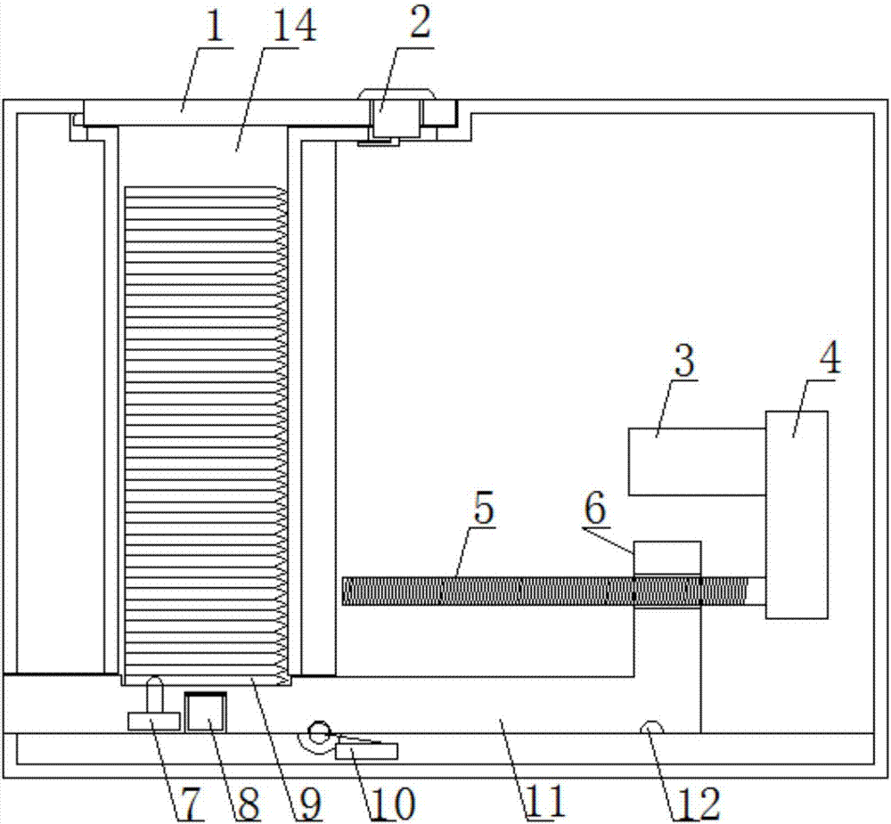 Blade storing and taking device and method