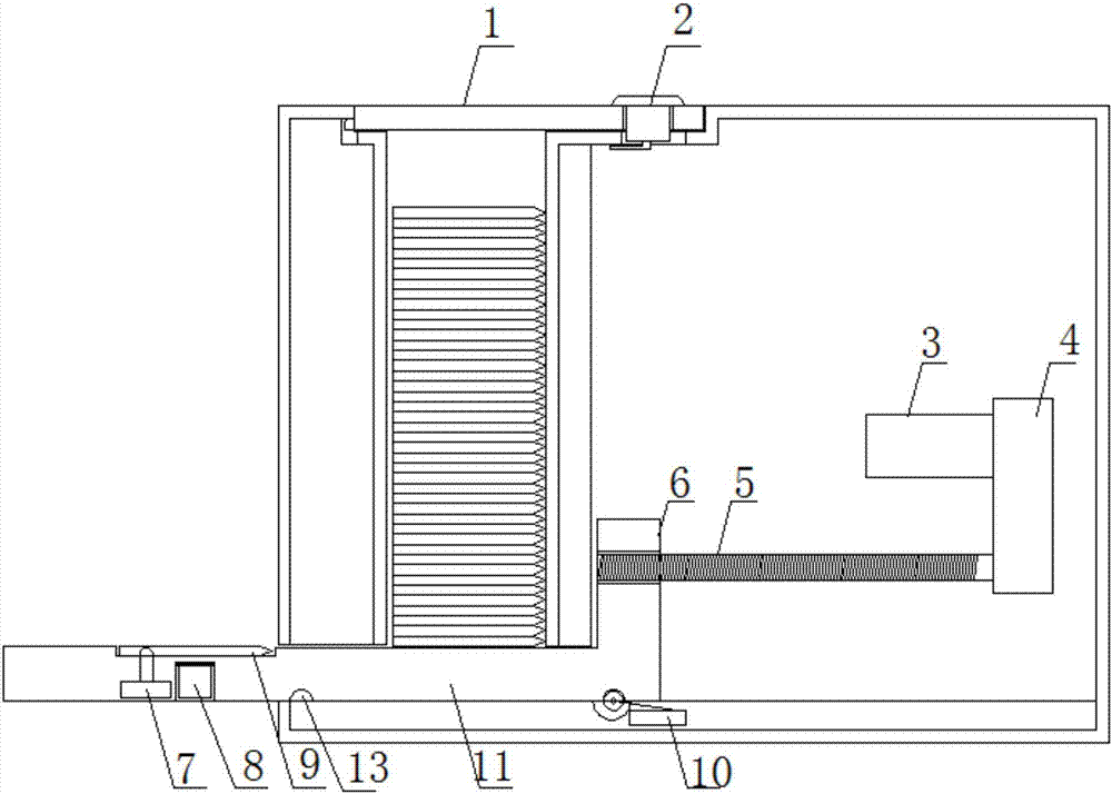 Blade storing and taking device and method