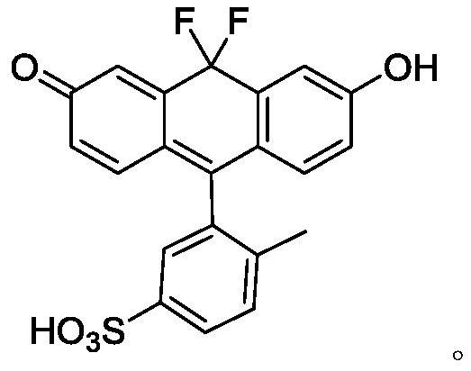 Hydrophilic anthracene fluorescent dye and synthesis method thereof