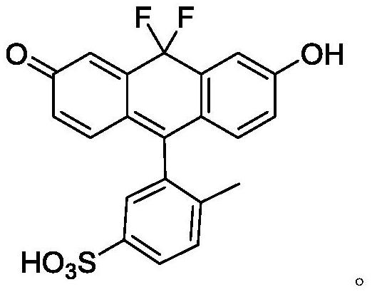 Hydrophilic anthracene fluorescent dye and synthesis method thereof