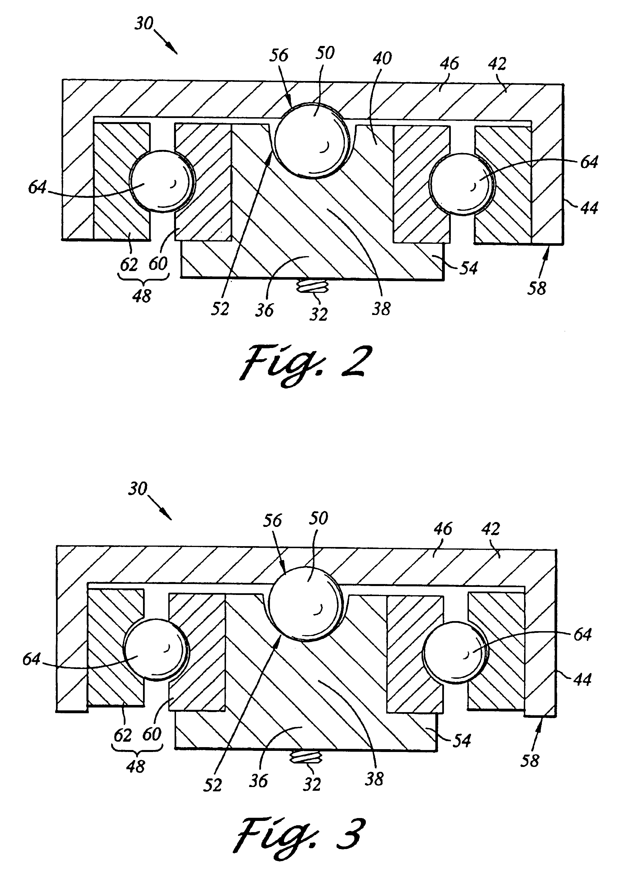 Pivot bearing cartridge including central pivot element and ball bearing set