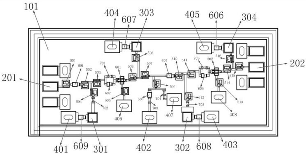 Low-noise amplifier chip of W-band filterable structure