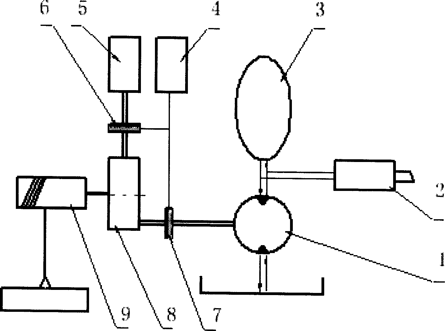 Environment protection hydraulic auxilary power system of hoisting machinery