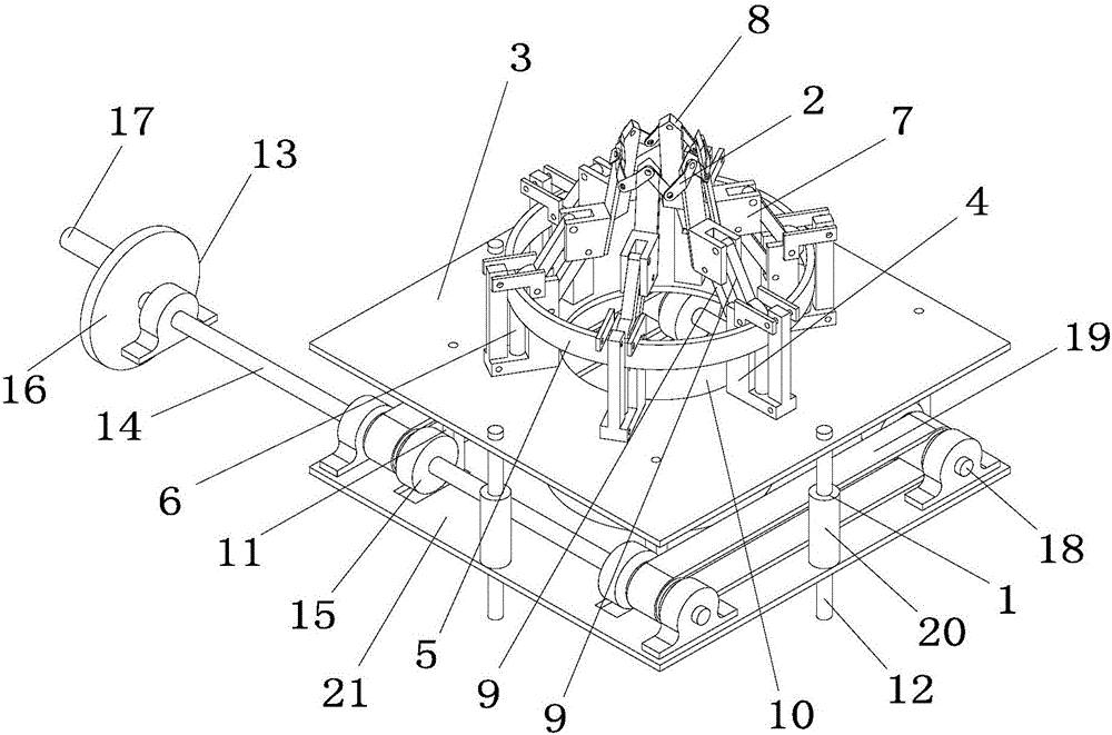 A ring-shaped banana drop-comb device with variable-diameter impact and plunge-cutting