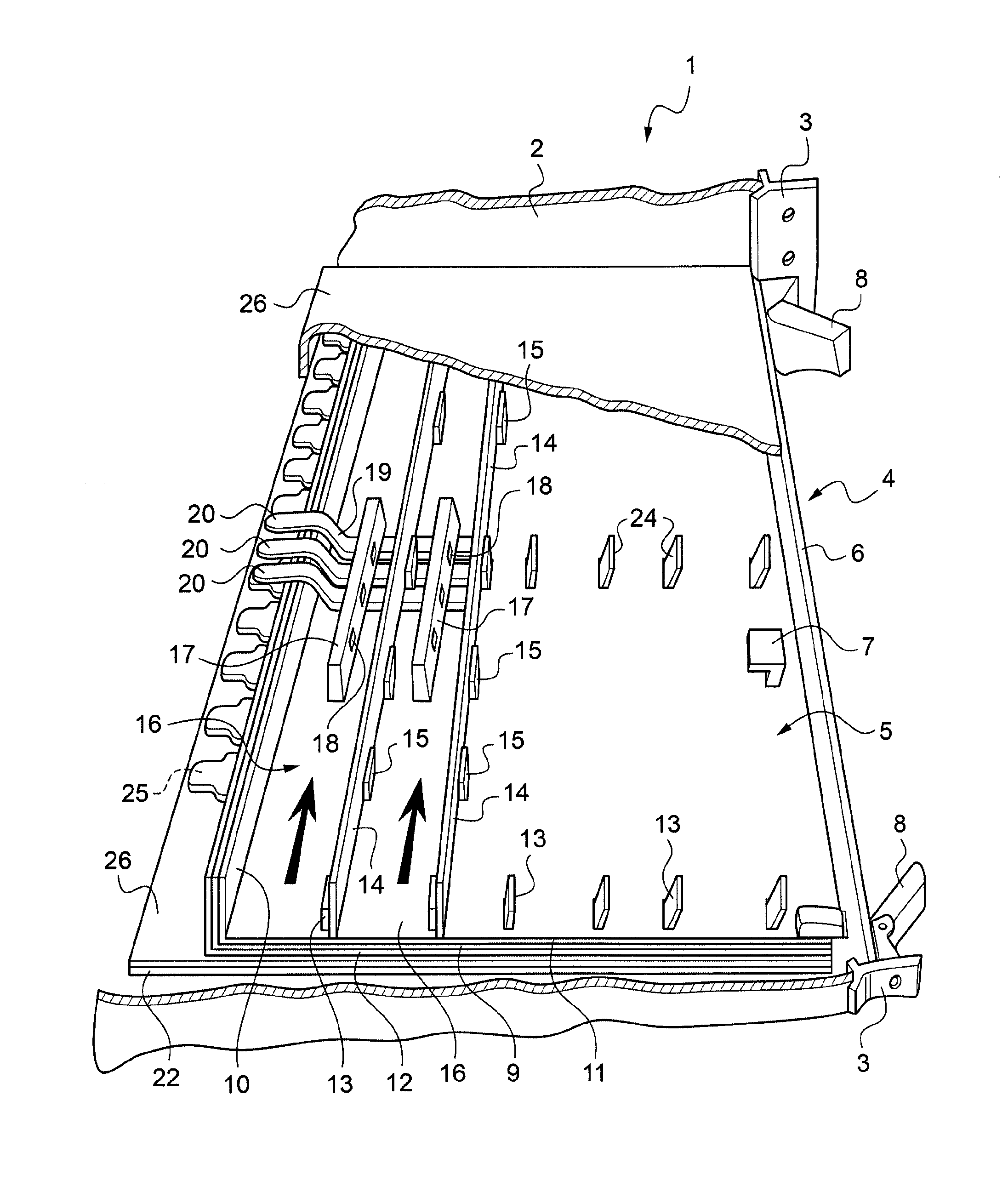 Modular electrical card for power components