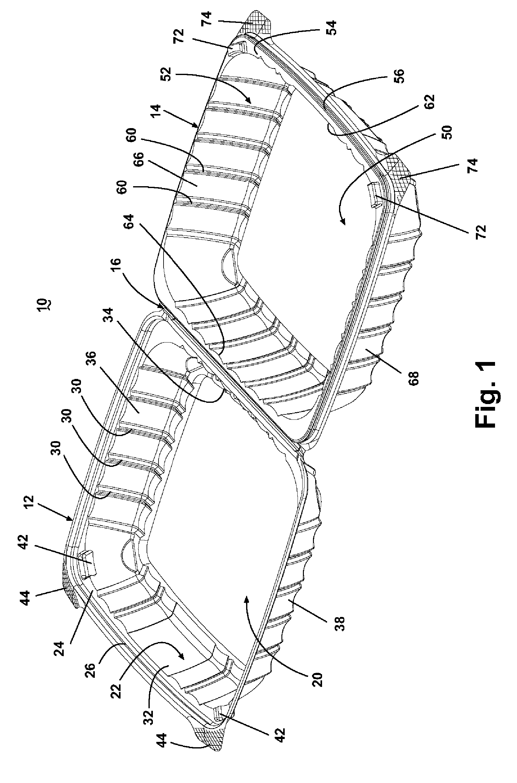 Container with one-step closing