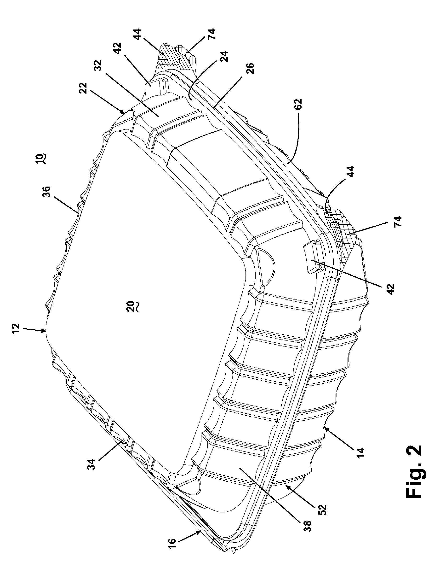 Container with one-step closing