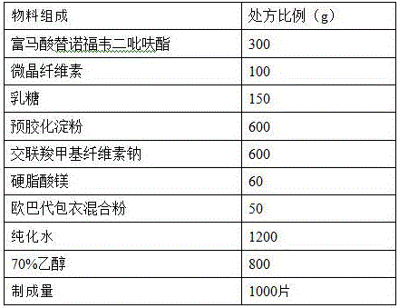 Preparation method of tenofovir disoproxil fumarate oral tablets