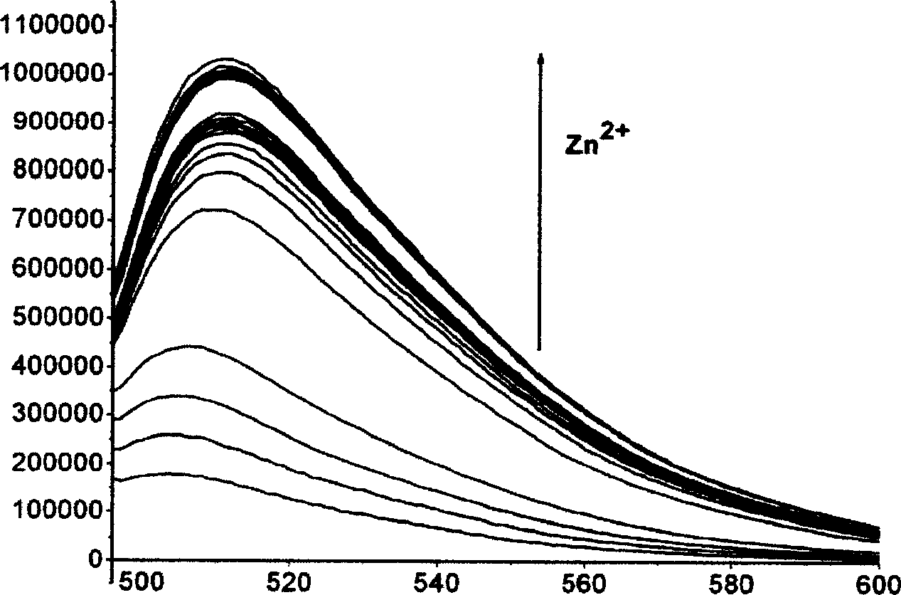 Fluoroboric dye fluorescent probe for cell zinc ion detection