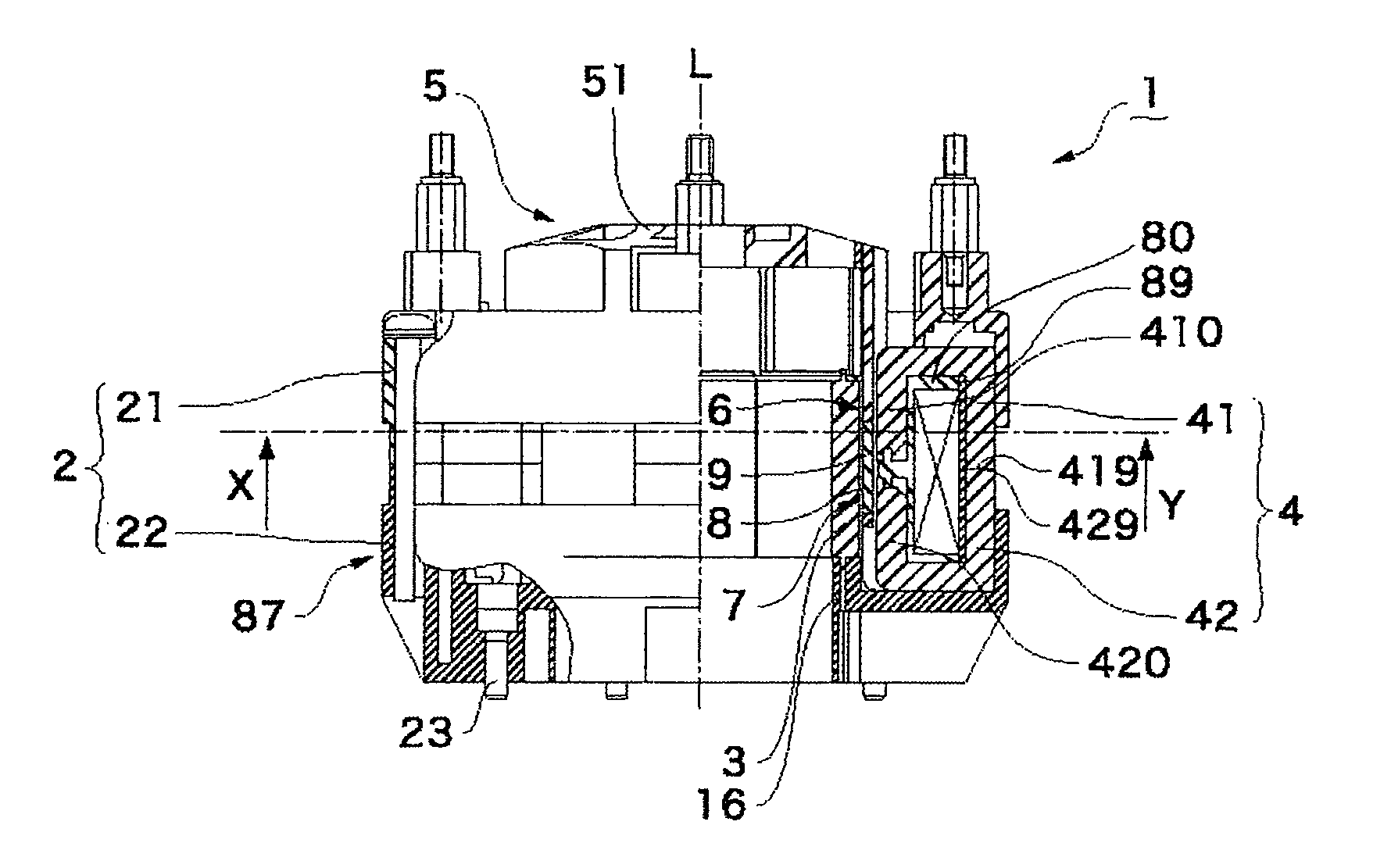 Linear actuator and pump device and compressor device therewith