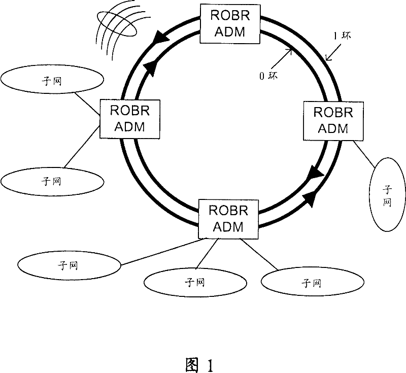 Protection and recovery method and apparatus for elastic optical burst ring