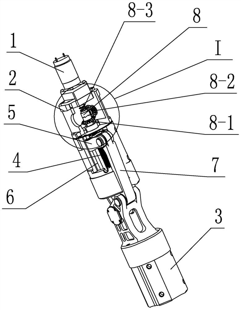 A hinged automatic drive unit and a folding support arm driven by a folding screw