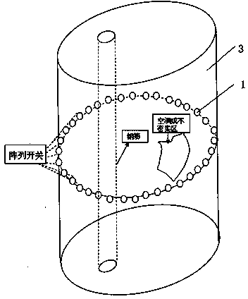 Concrete column quality supersonic detection device based on universe transition time index and detection method thereof