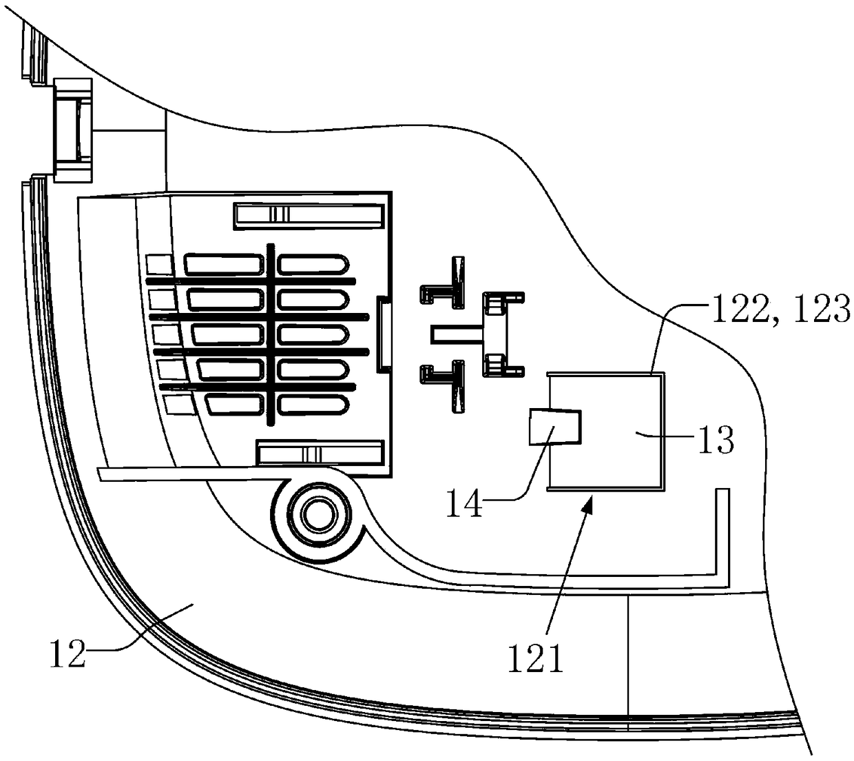 Draught fan assembling structure and humidifier