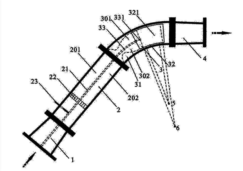 Supersonic free vortex mixing layer wind tunnel