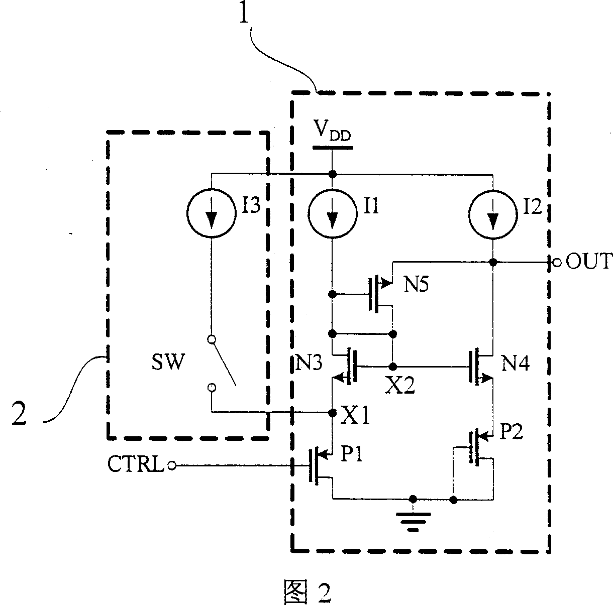 Retarding comparator circuit of single terminal input