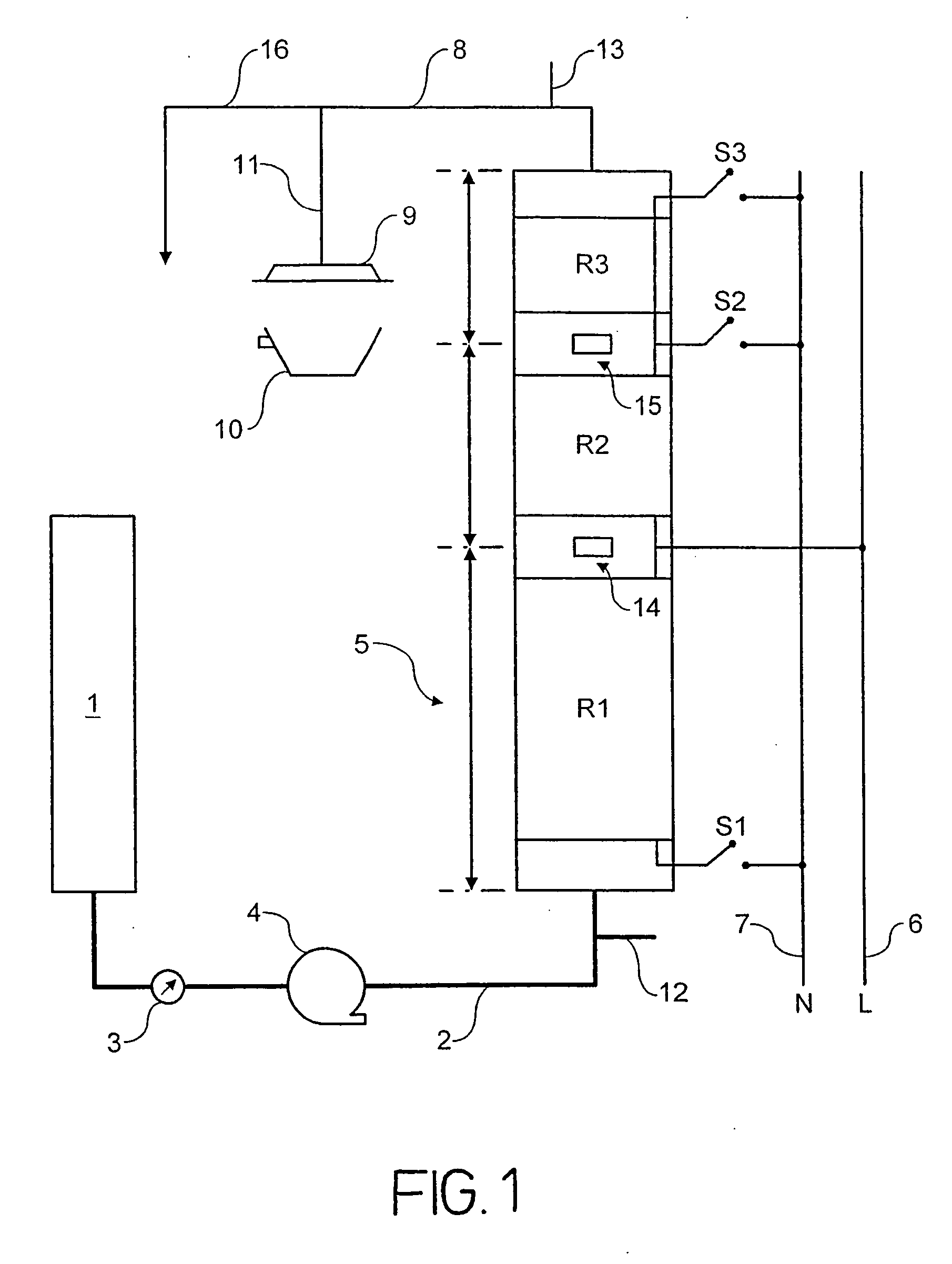 Device for the heating of a liquid