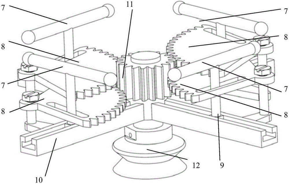 Rocker dislocation-type four-branch-chain three-translation one-rotation high-speed parallel manipulator