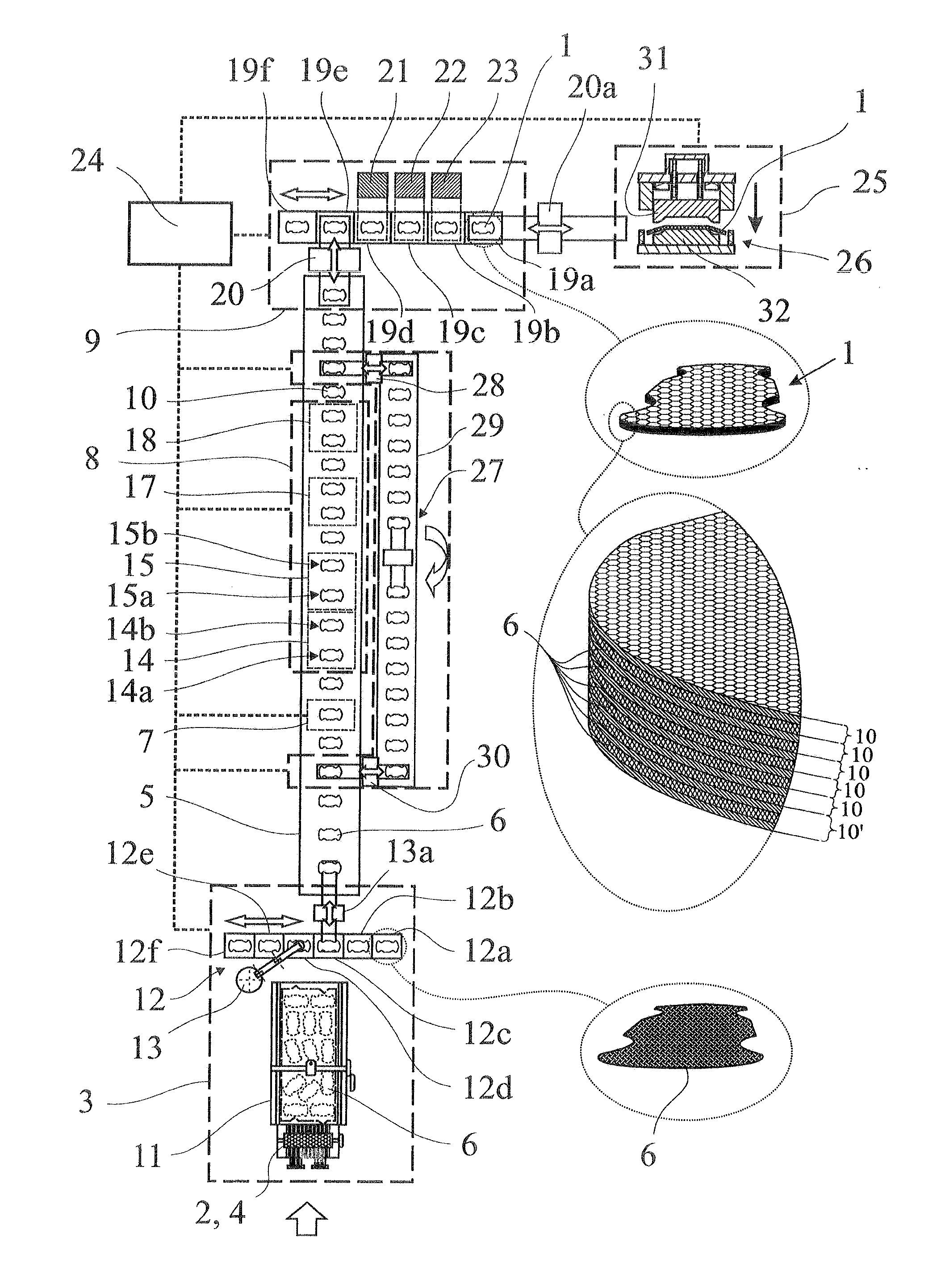 Method for producing a flat prepreg material blank