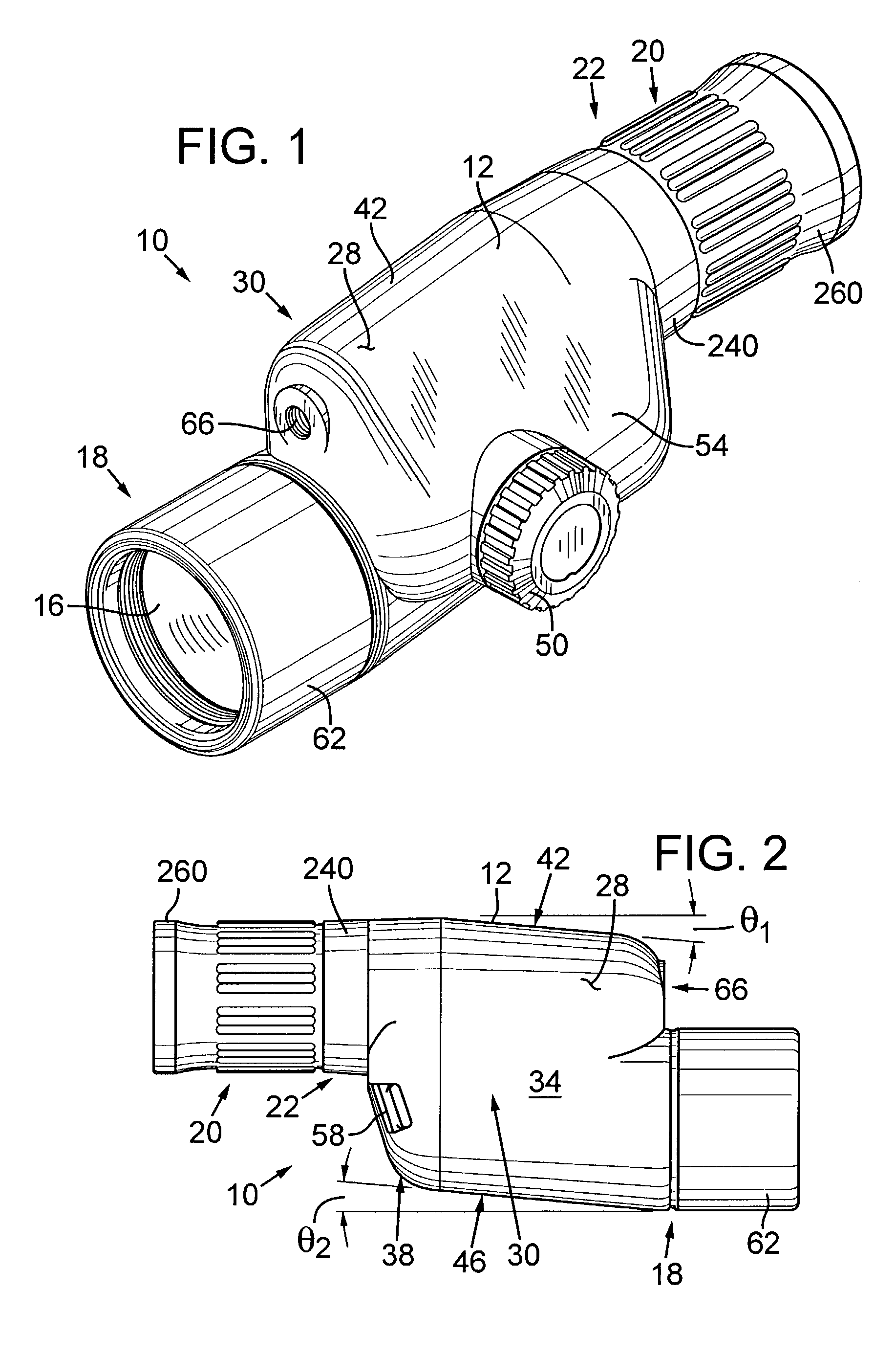 Compact spotting scope with side focus control