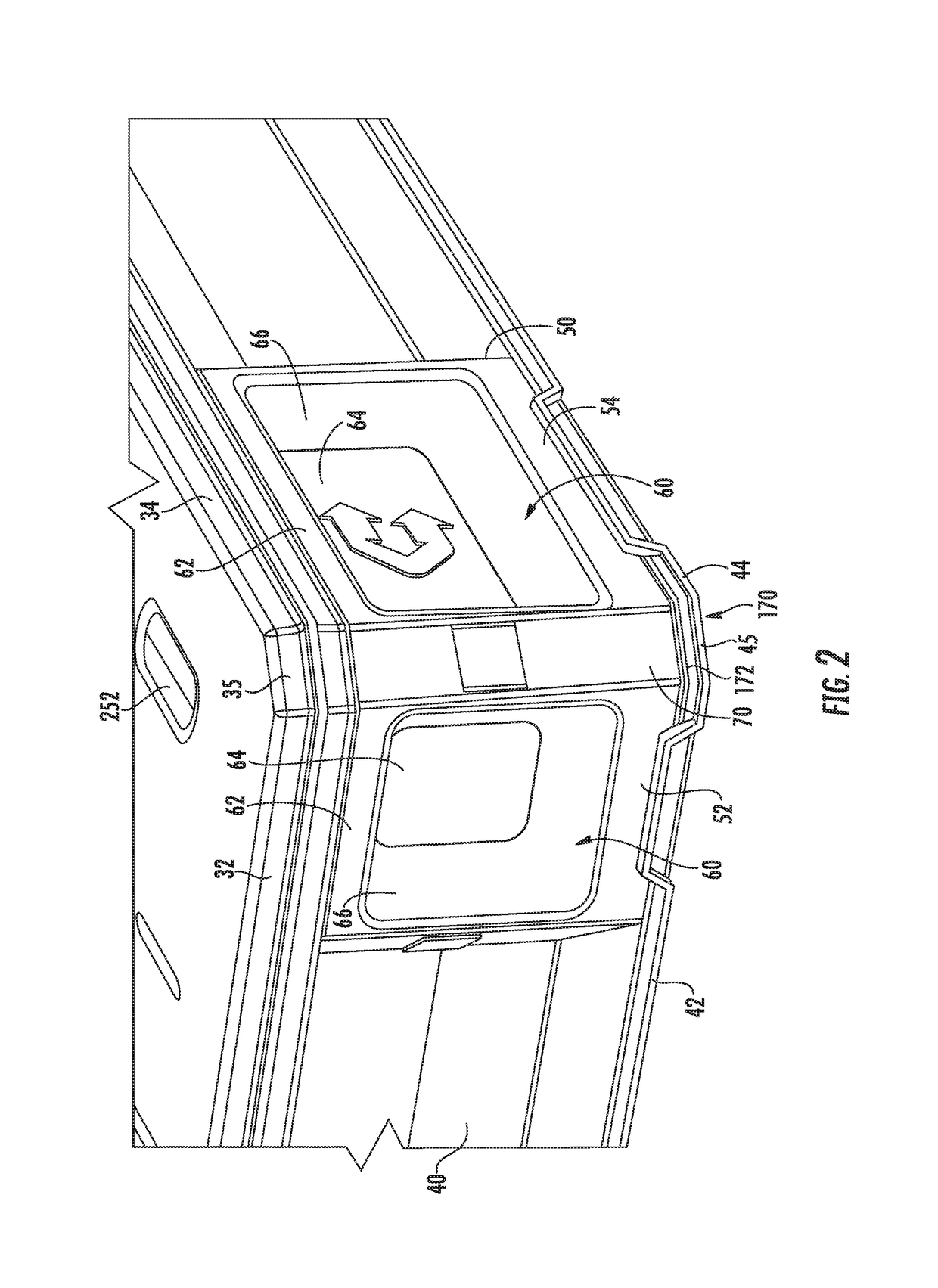 Plastic pallet with centerline markings and associated methods
