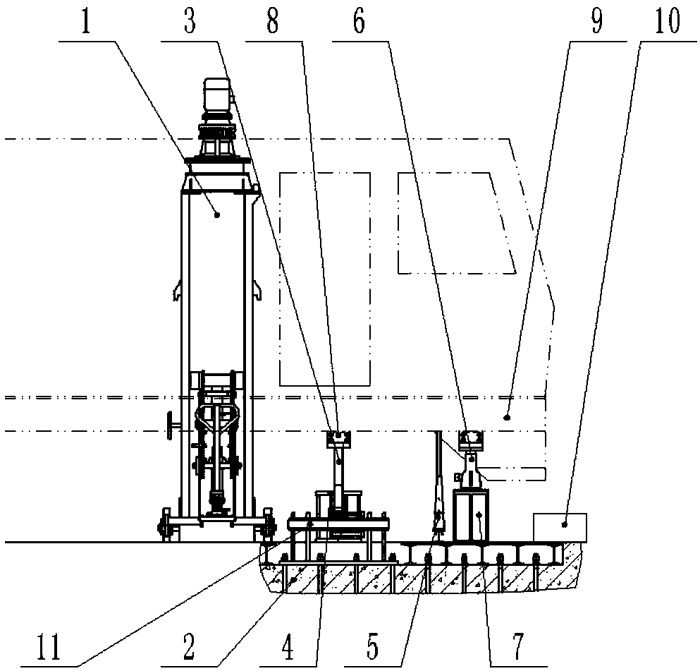 Railway vehicle side beam detection and self-adaption correction device and method