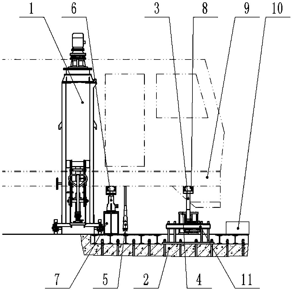 Railway vehicle side beam detection and self-adaption correction device and method