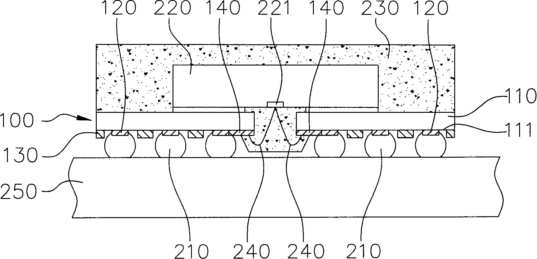 Ball grid array packaging substrate for enhancing spherical washer fixation and ball grid array packaging structure