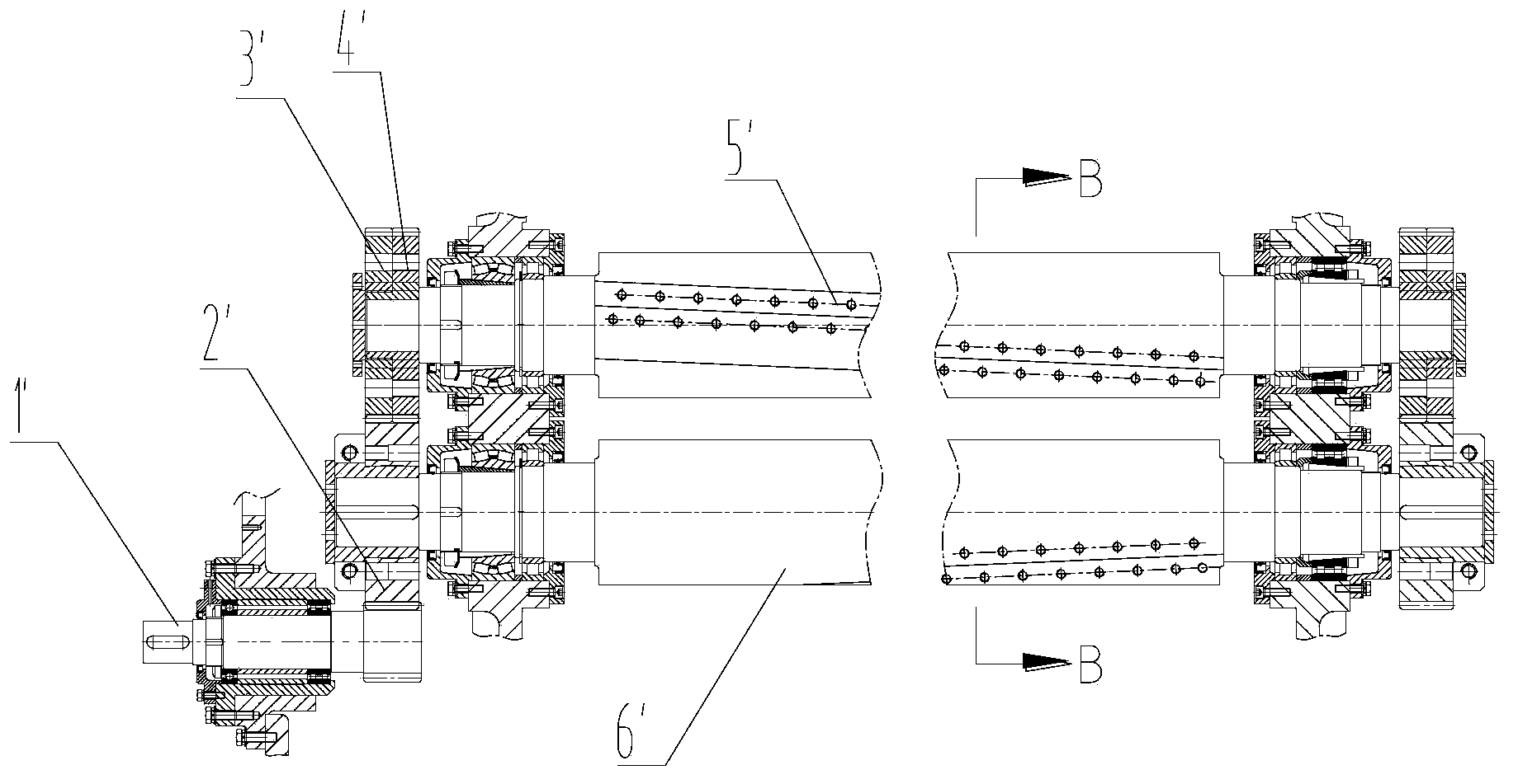 Cutter shaft structure of transverse cutting machine