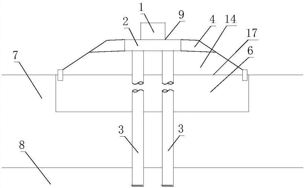 Independent pier-column-type rail-beam transition section structure for medium-low speed maglev single-line filling section