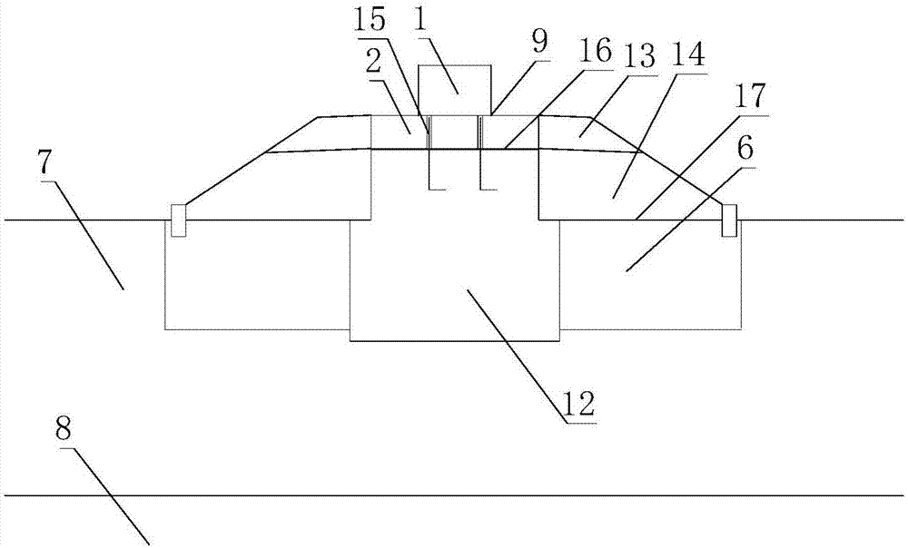 Independent pier-column-type rail-beam transition section structure for medium-low speed maglev single-line filling section