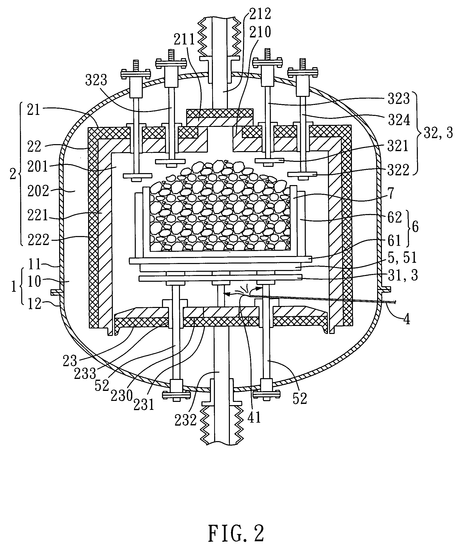 Crystal-Growing furnace with convectional cooling structure