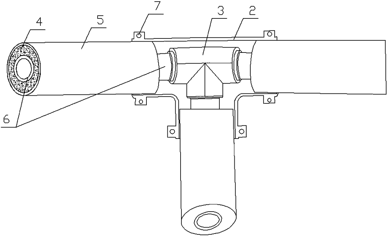 Two-section type tee joint heat-preserving bend accessory