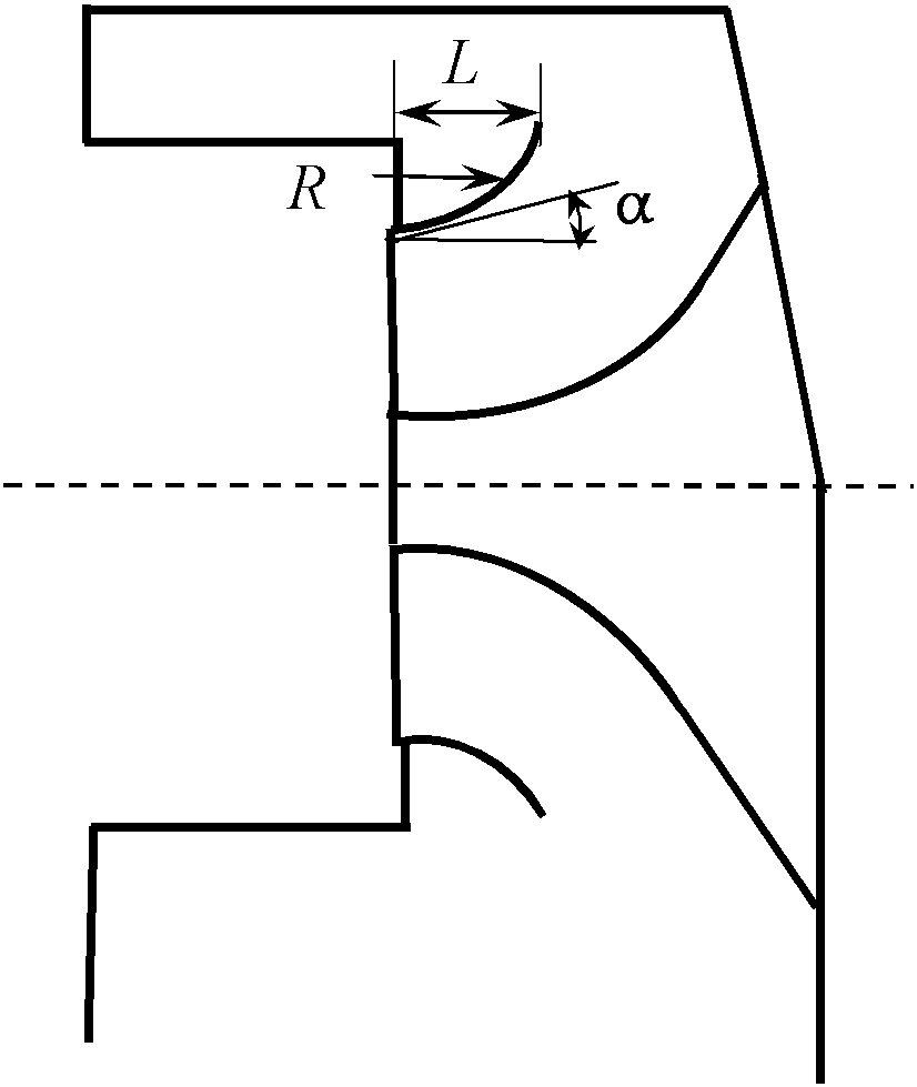 A diffuser end wall of a steam turbine exhaust system on one side