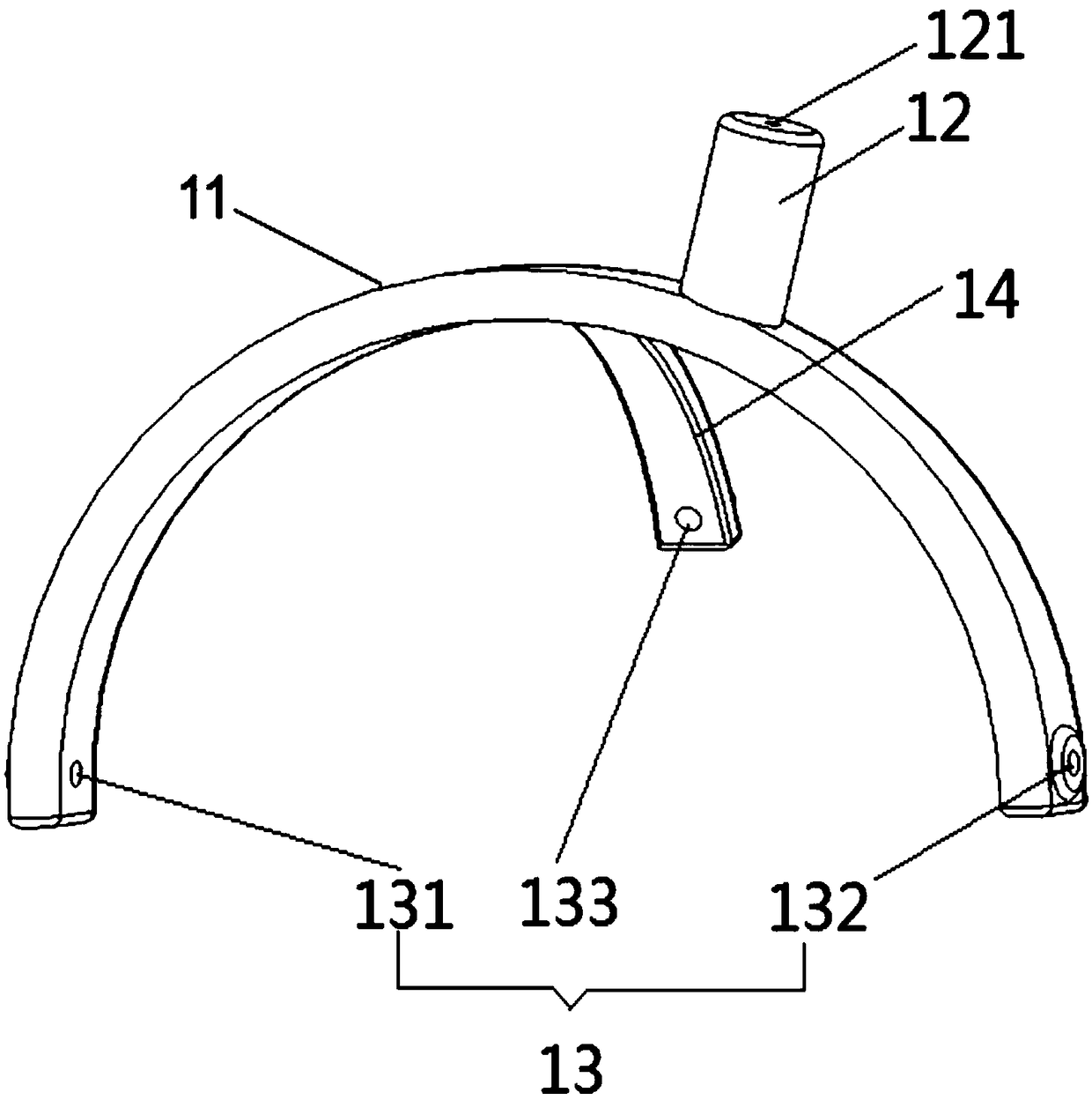 A positioning frame for an electrode implanted medical device and a manufacturing method thereof