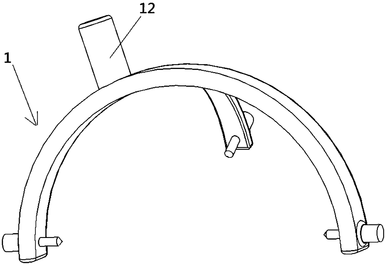 A positioning frame for an electrode implanted medical device and a manufacturing method thereof