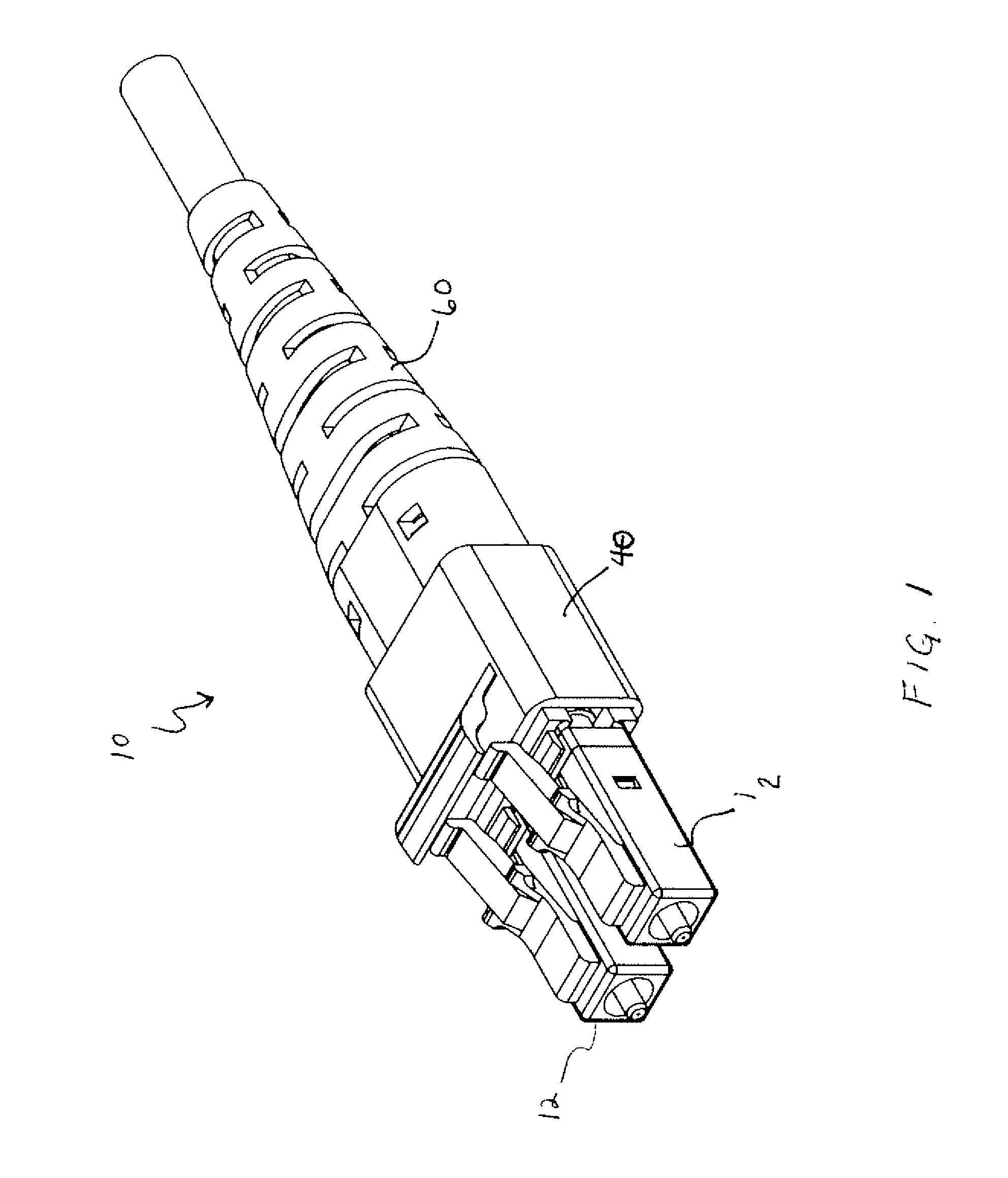 Single boot for duplex fiber optic connectors