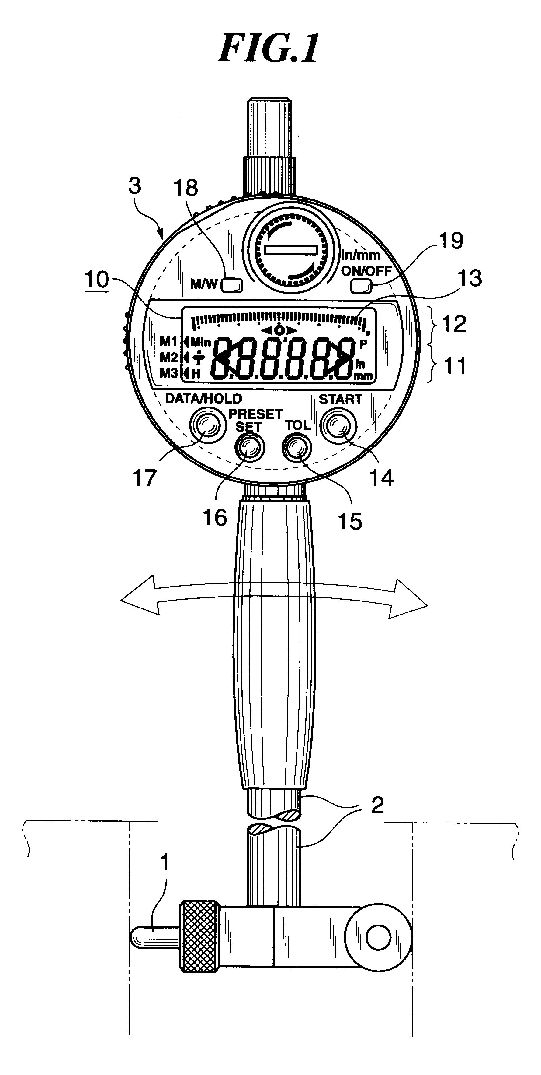 Analog quantity display method, analog quantity measuring method, and digital/analog display type measuring instrument