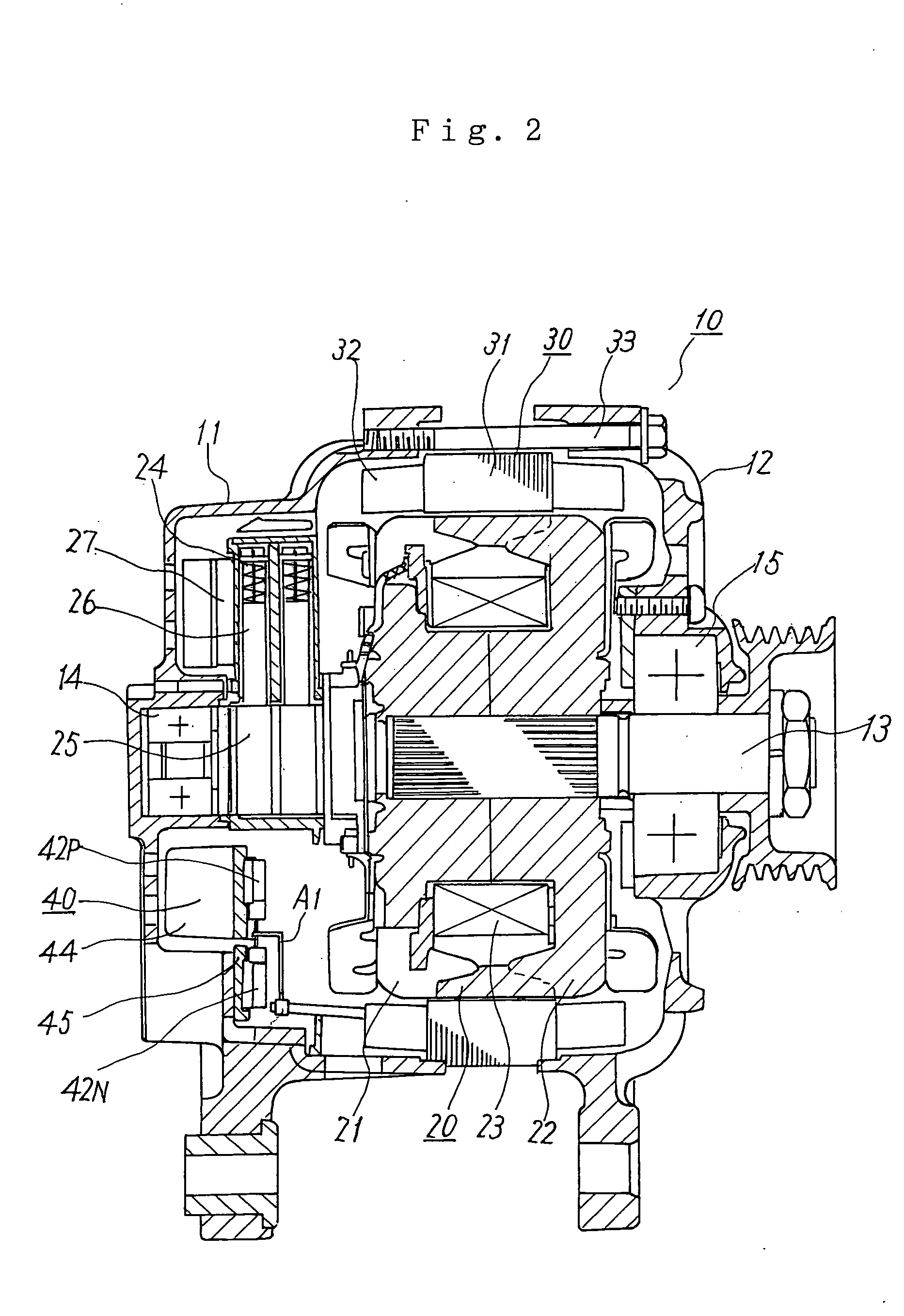 Three-phase ac generator for vehicle