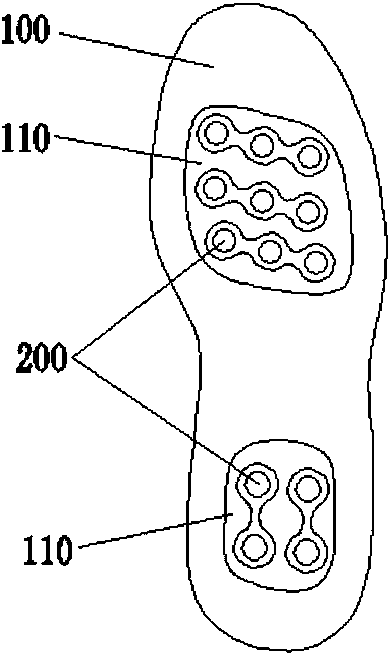 Elastic damping health-care shoe soles and processing die thereof