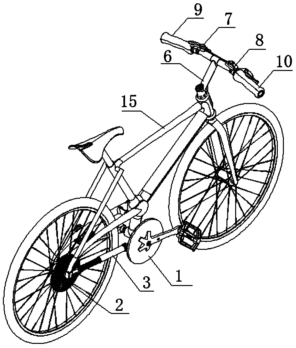 Novel chainless-type dual-speed-variable bicycle