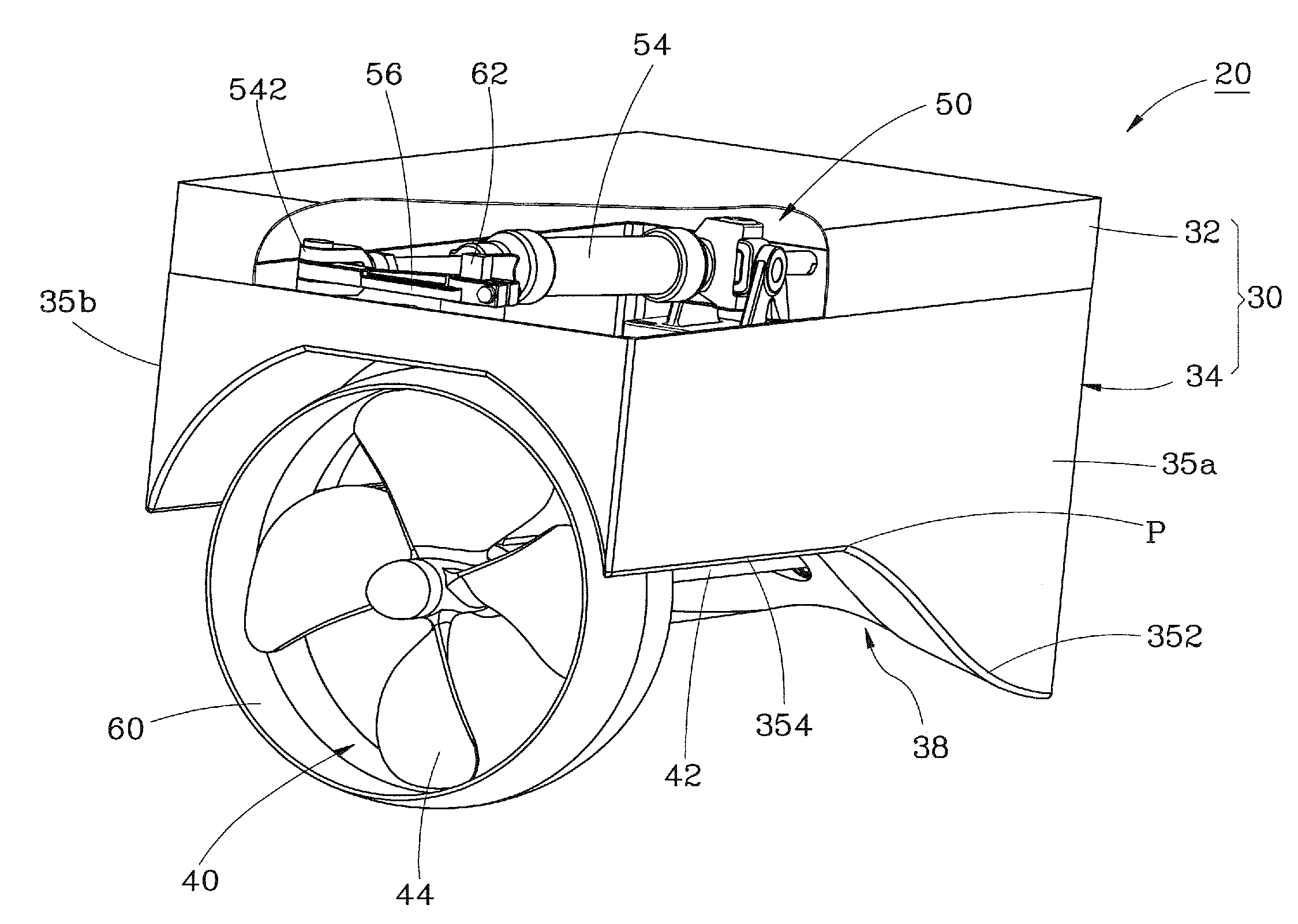 Propelling system for boat