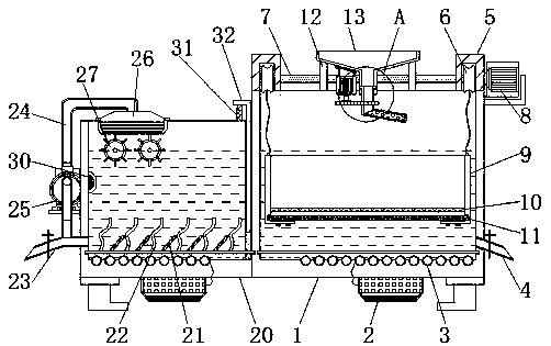 Fish breeding device convenient to clean