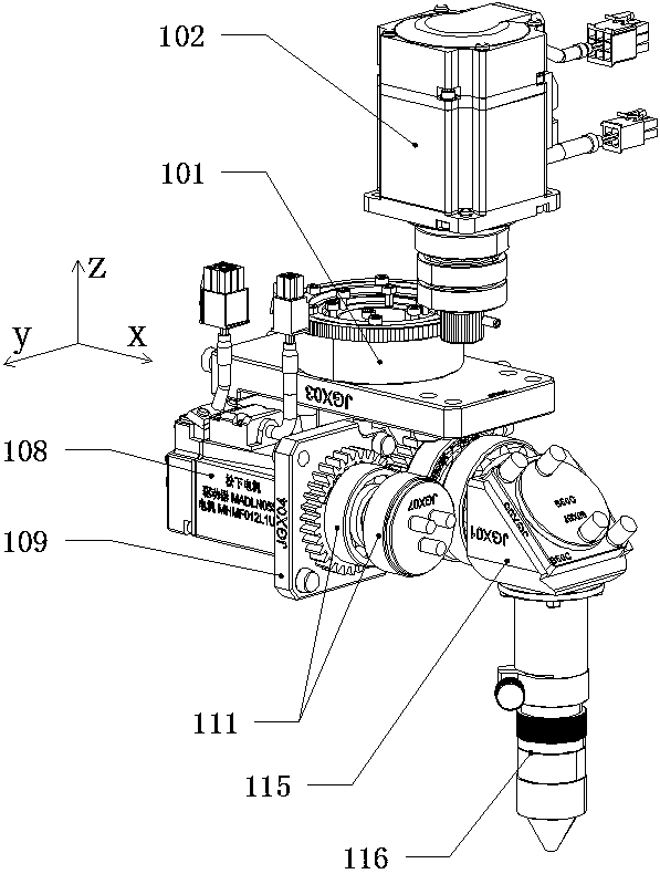 Rotating mechanism for laser cutting