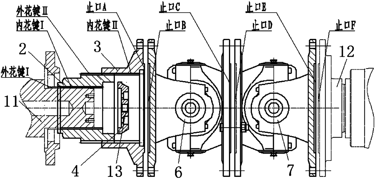 A fracturing pump power input connection device