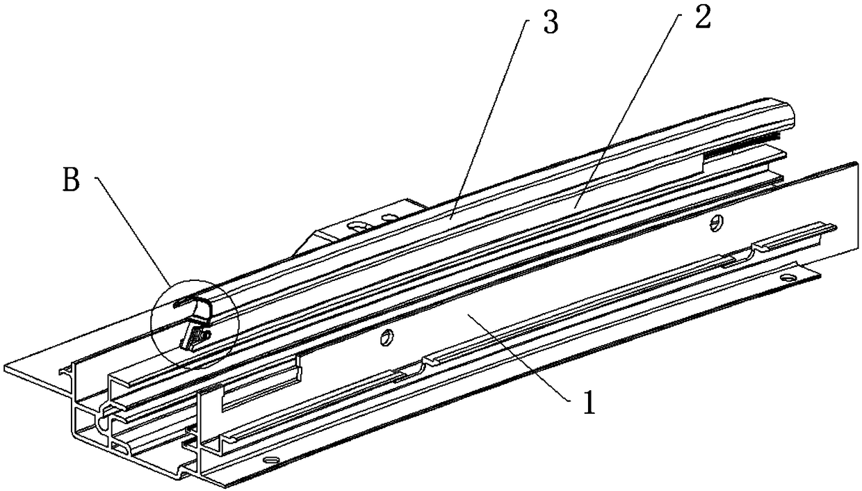 Rubber strip clamping type automobile sunroof guide rail